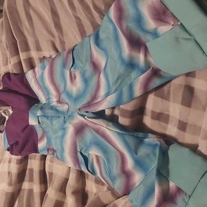 Size 6 spyder blue and purple snowbibs